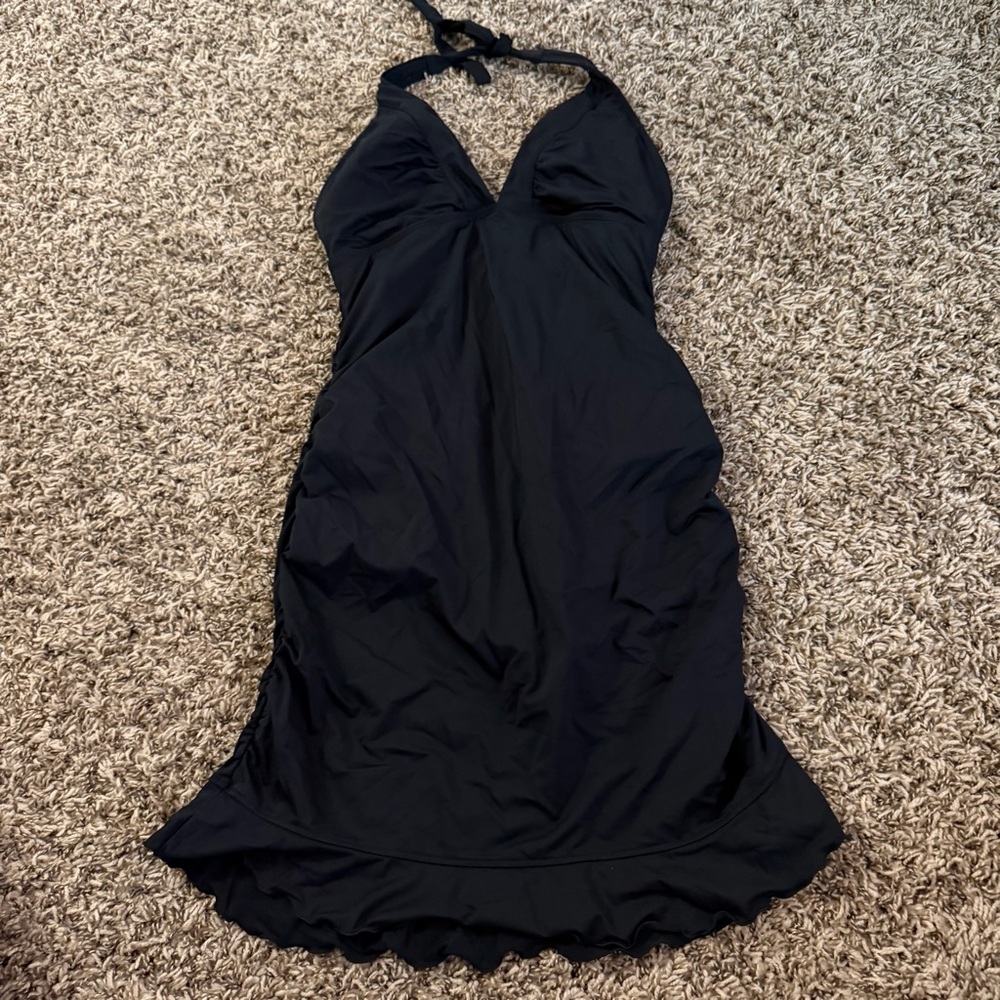 Athleta black halter dress bathing suit